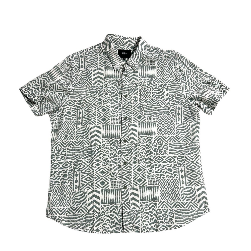 Rails Men's Carson Shirt Bambu Block Kalamata Size XL‎ Linen Blend Button Up